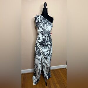 Floral Black and White Women's Dress